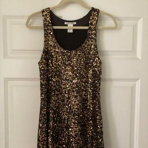 Alice + Olivia Golden Sparkle Tank Dress